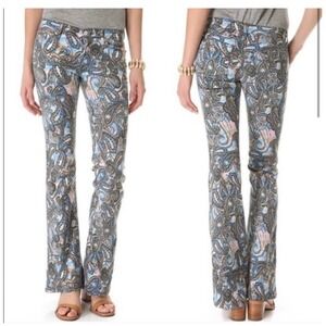 Rebecca Minkoff Paisley Flare Pants Womens‎ 28 Blue Boho Festival USA Hippie 70s